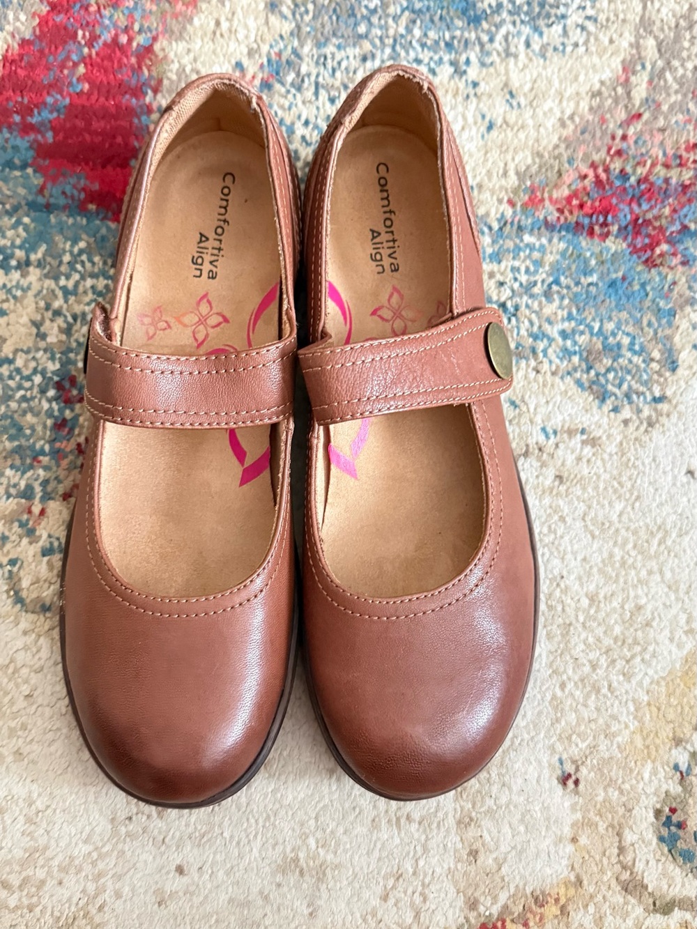 Comfortiva Brown Mary Jane Women’s' Strap Shoes